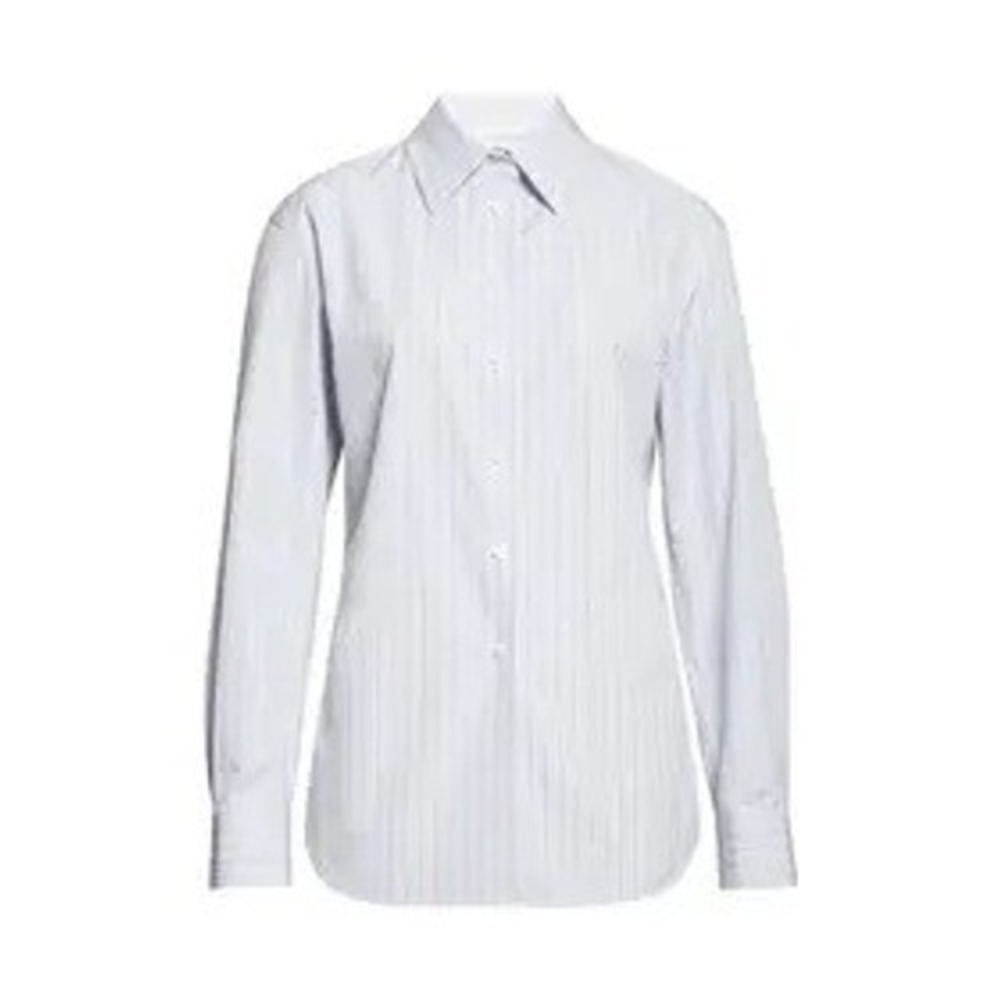 Lafayette 148 New York Glacier Blue Button-Down Shirt, US 2, BNWT, Retail $798